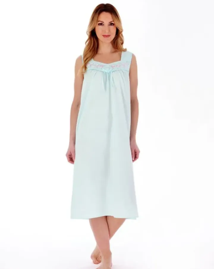 Embroidered Yoke 44" Woven Nightdress ND55200