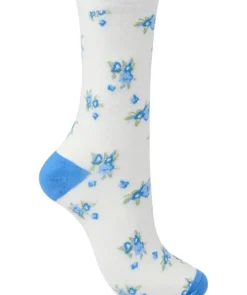 Floral and Solid Colour Sock (2 Pair Pack) LS176