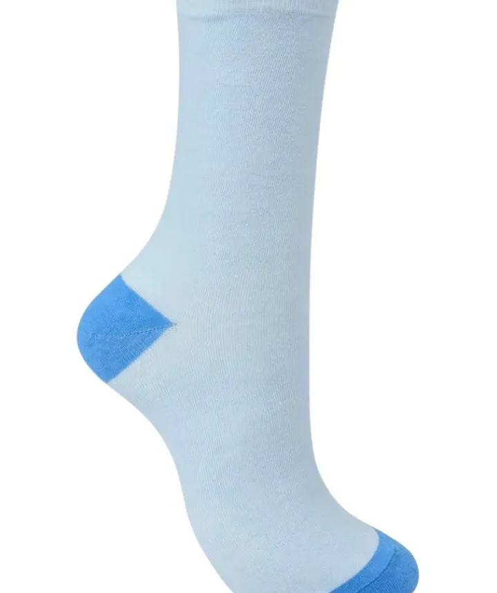 Floral and Solid Colour Sock (2 Pair Pack) LS176