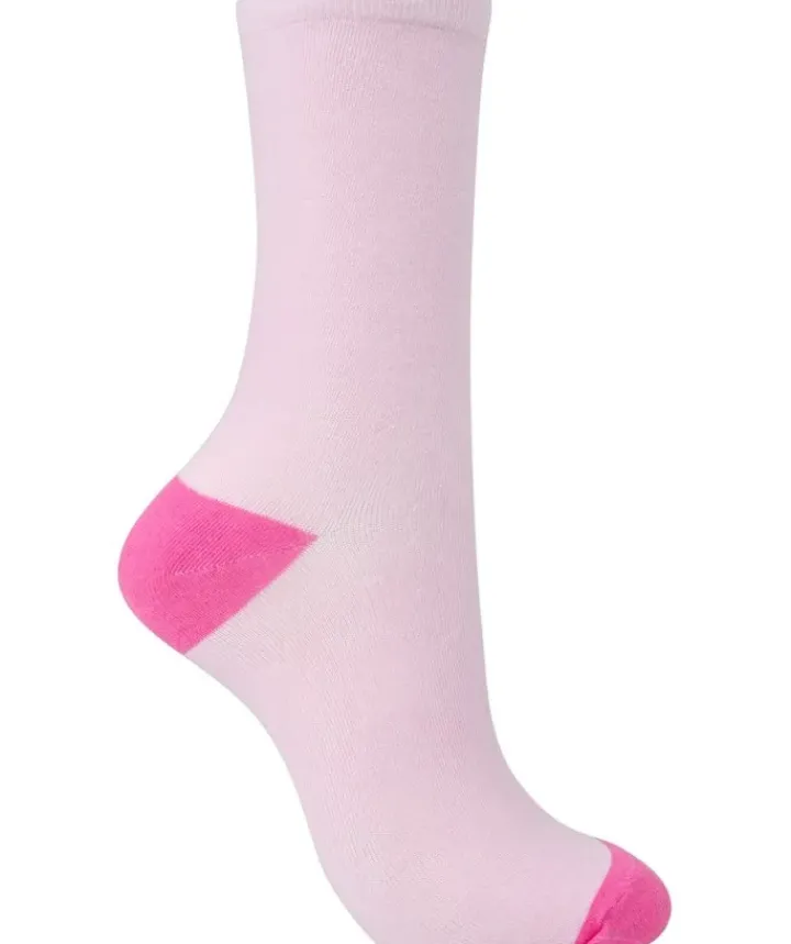 Floral and Solid Colour Sock (2 Pair Pack) LS176