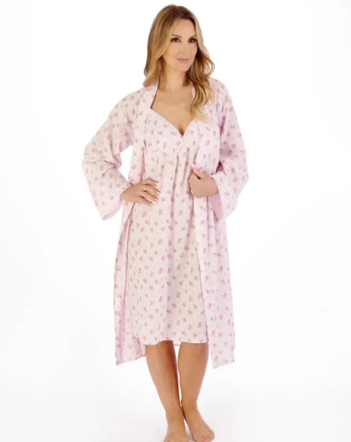 Floral Dobby Spot 40" Woven Chemise ND05210