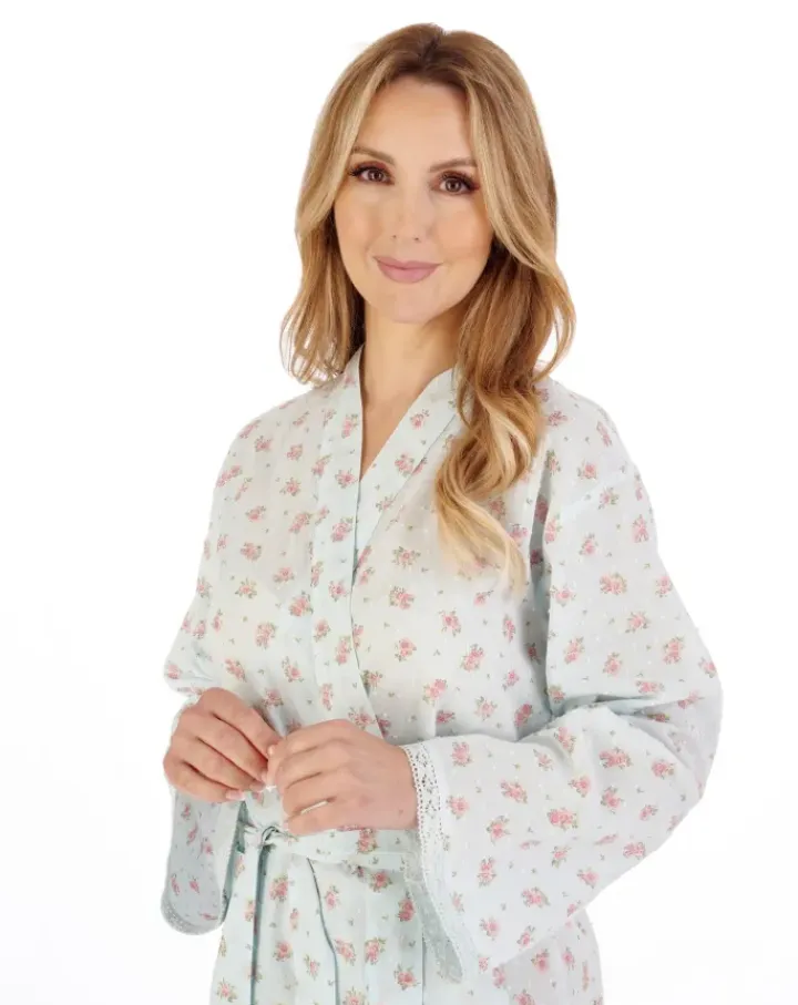 Floral Dobby Spot 45" Woven Kimono Wrap HC05214