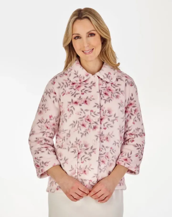 Floral Flannel Fleece 25" Bedjacket BJ04310