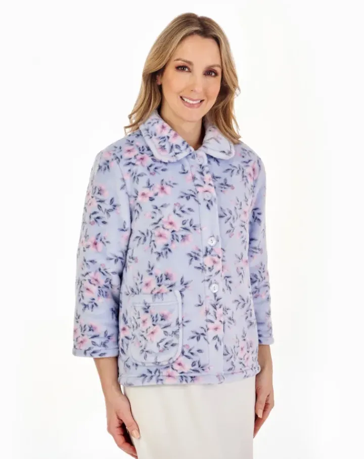 Floral Flannel Fleece 25" Bedjacket BJ04310