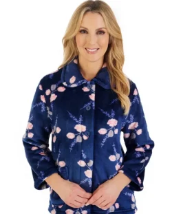 Floral Flannel Fleece Button Through Bedjacket BJ06310