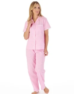 Floral Gingham Print Tailored Woven Pyjama PJ03213