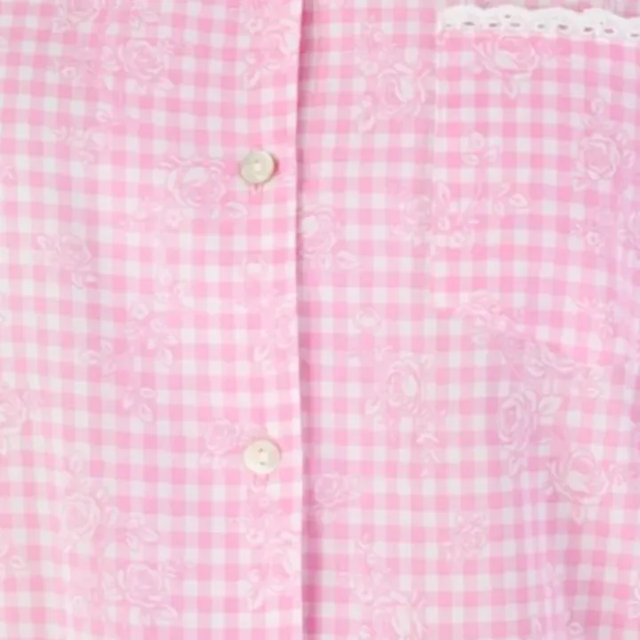 Floral Gingham Print Tailored Woven Pyjama PJ03213