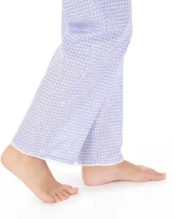 Floral Gingham Print Tailored Woven Pyjama PJ03213