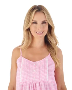 Floral Gingham Print 38" Woven Chemise ND03210