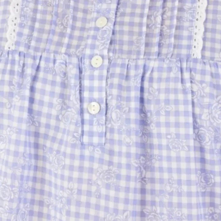 Floral Gingham Print 40" Woven Nightdress ND03211