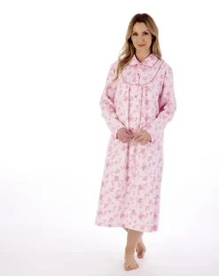 Floral Luxury Flannel 45" Brushed Woven Nightdress ND02211