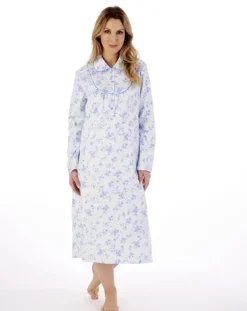 Floral Luxury Flannel 45" Brushed Woven Nightdress ND02211