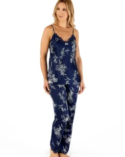 Floral Matte Satin Adj Strap Cami & Trouser GL66722