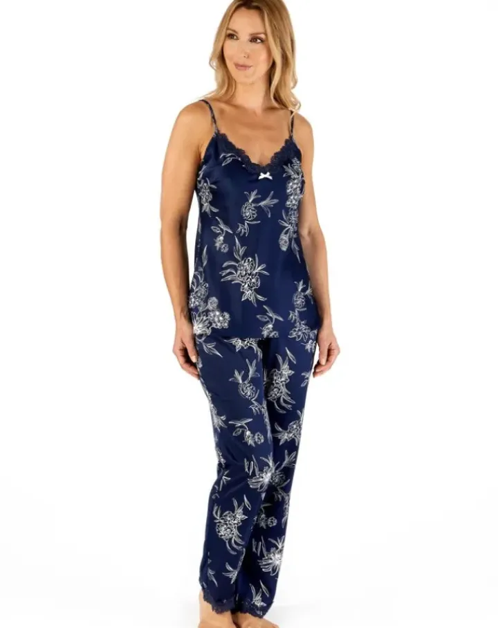 Floral Matte Satin Adj Strap Cami & Trouser GL66722
