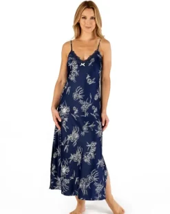 Floral Matte Satin 48" Chemise GL66720L