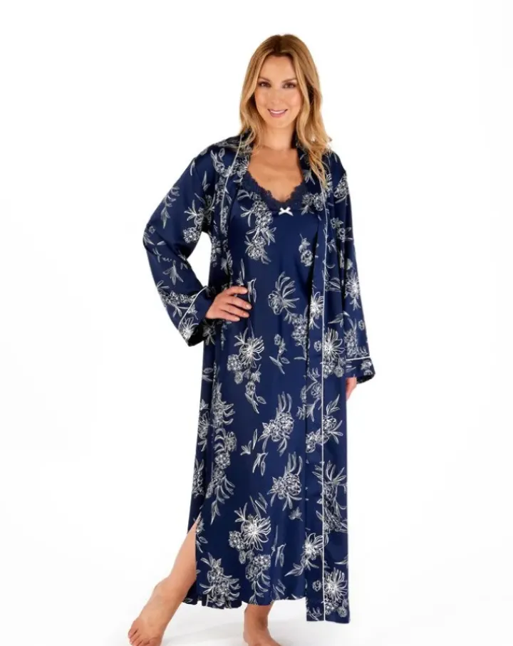 Floral Matte Satin 50" Kimono Wrap GL66724L