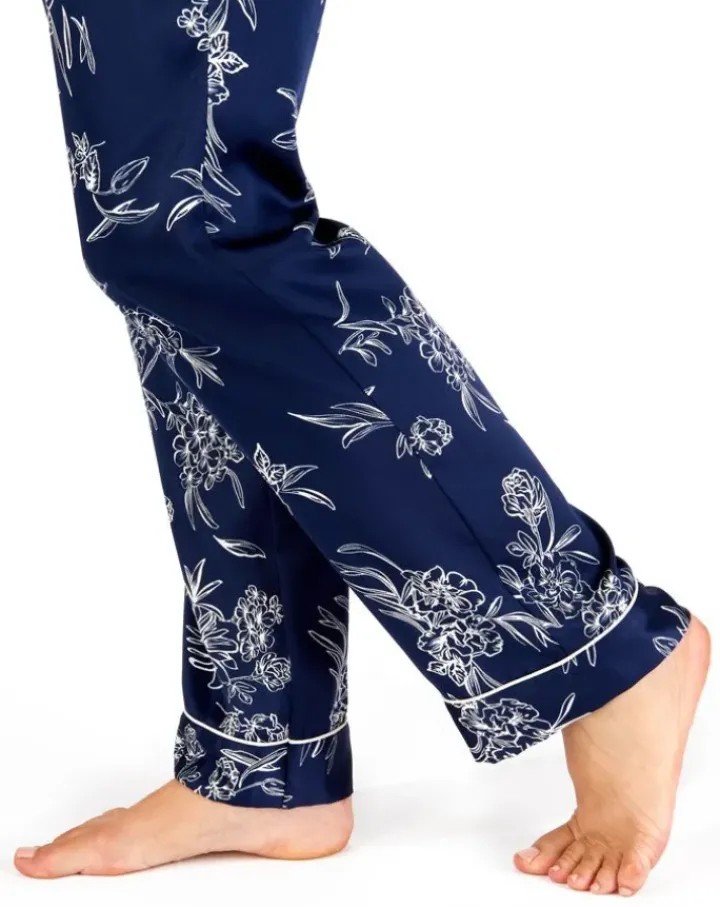 Floral Matte Satin Tailored Pyjama GL66723