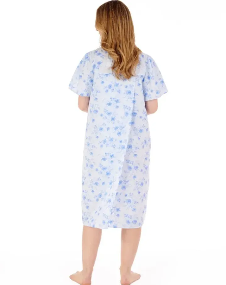 Floral Print Brushed 42" Open Back Woven Nightdress ND88204