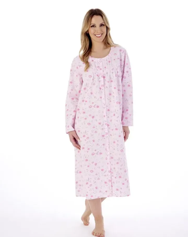 Floral Print 45" Button Through Woven Nightdress ND02202