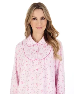 Floral Printed Luxury Flannel 45" Woven Nightdress ND04211