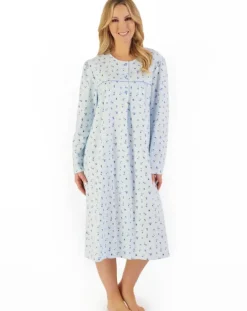 Floral Printed Luxury Flannel 43" Woven Nightdress ND06210