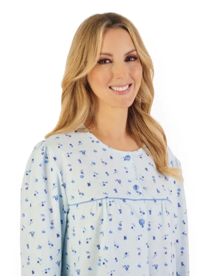 Floral Printed Luxury Flannel 43" Woven Nightdress ND06210