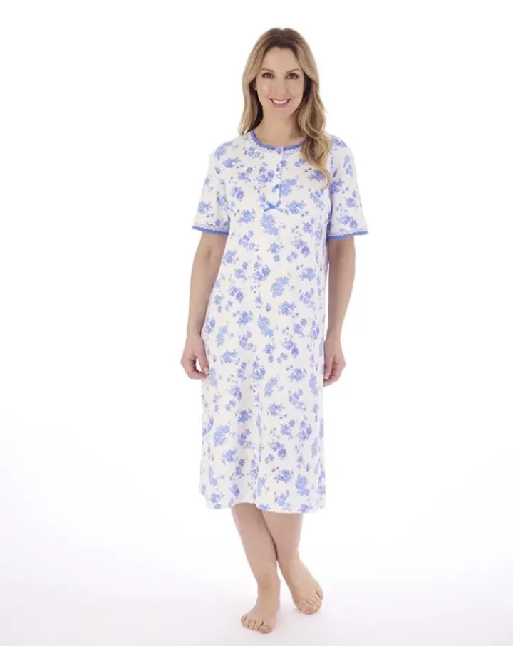 Floral Print 42" Interlock Jersey Nightdress ND02125