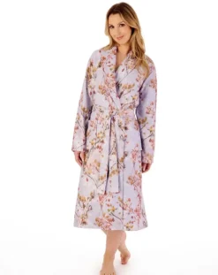 Floral Print Luxury Bamboo 46" Wrap Housecoat HC02350