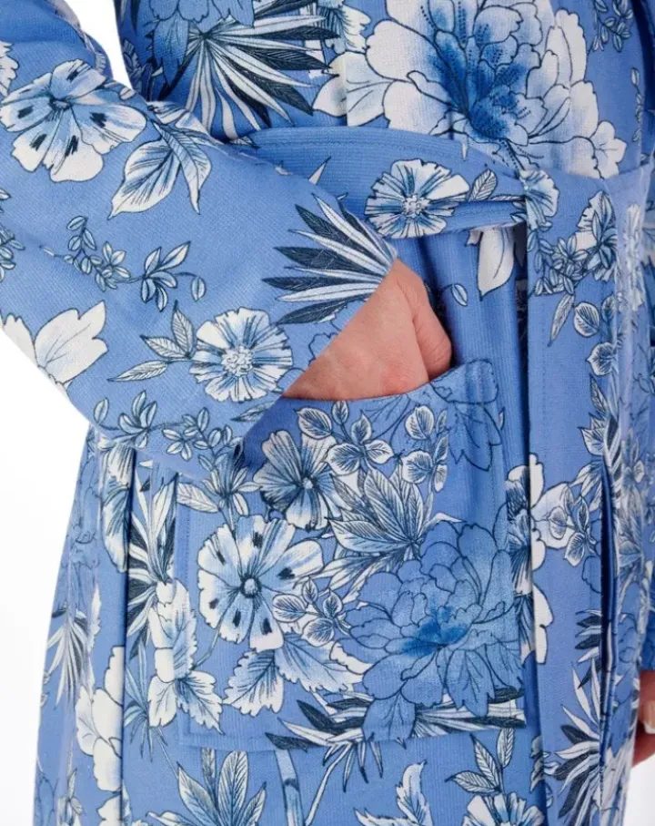 Floral Print Luxury Bamboo 46" Wrap Housecoat HC02350