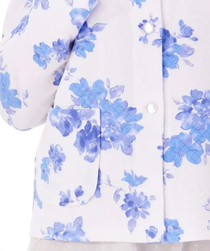 Floral Print Mock Quilt 25" Bed Jacket BJ01315