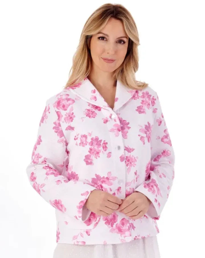 Floral Print Mock Quilt 25" Bed Jacket BJ01315