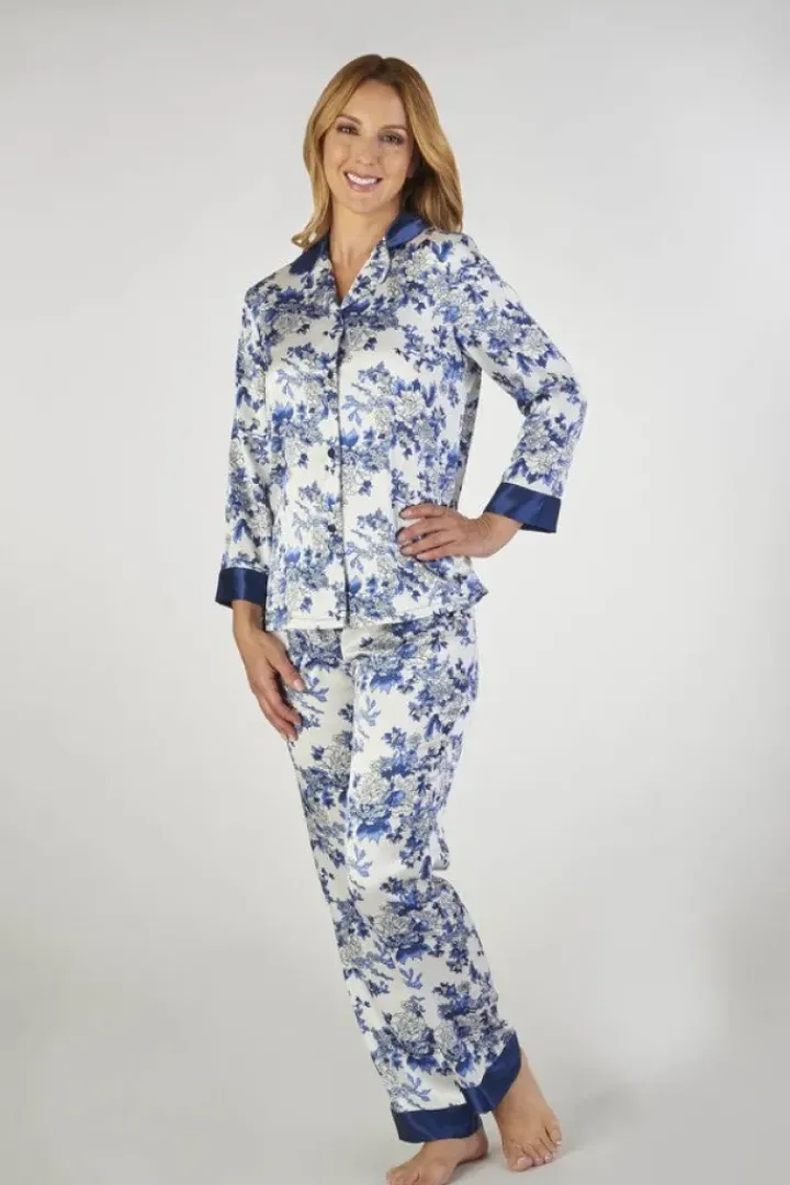 Floral Satin Tailored Pyjama GL2773