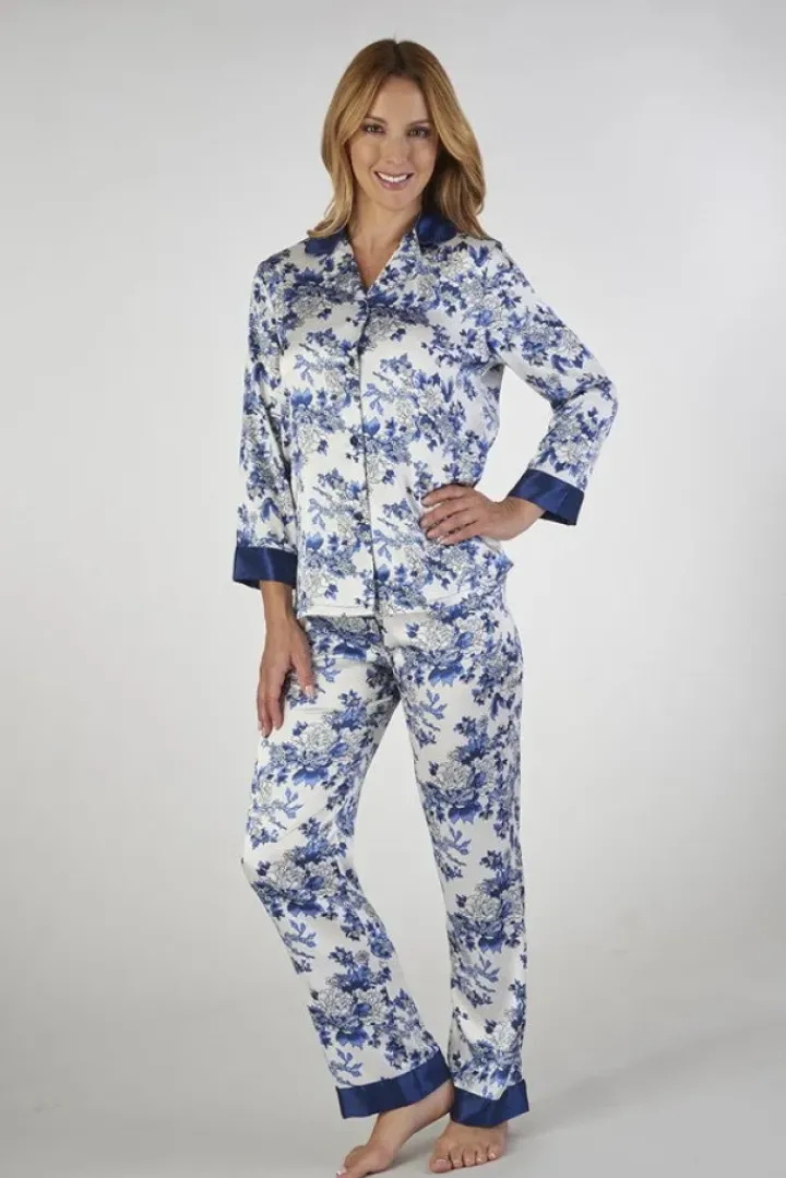 Floral Satin Tailored Pyjama GL2773