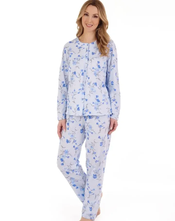 Floral Scroll Button Through Jersey Pyjama PJ88110