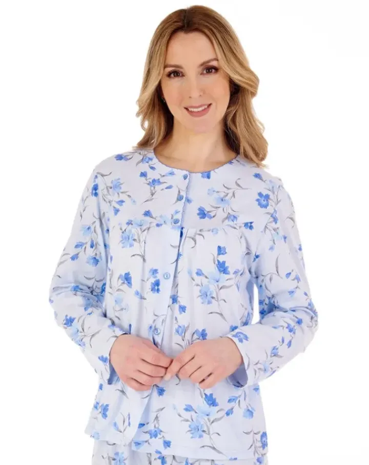 Floral Scroll Button Through Jersey Pyjama PJ88110