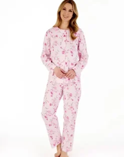 Floral Scroll Button Through Jersey Pyjama PJ88110