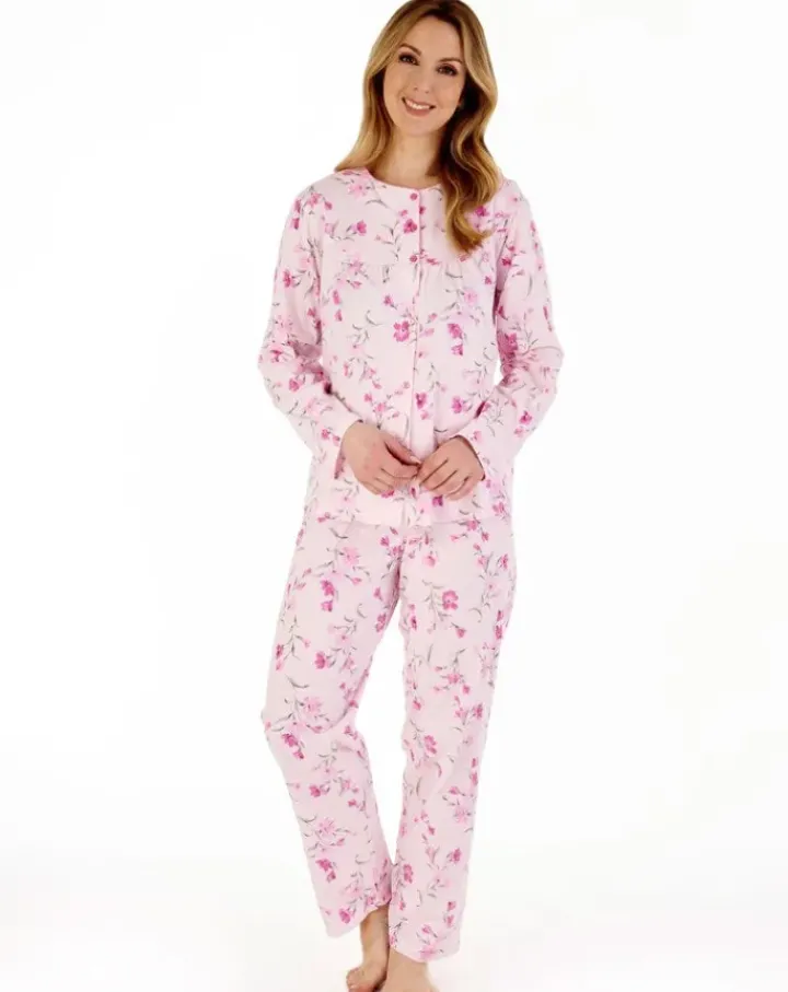 Floral Scroll Button Through Jersey Pyjama PJ88110