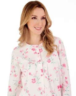 Floral Scroll Button Through Jersey Pyjama PJ88110