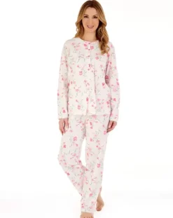 Floral Scroll Button Through Jersey Pyjama PJ88110