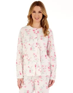 Floral Scroll Button Through Jersey Pyjama PJ88110