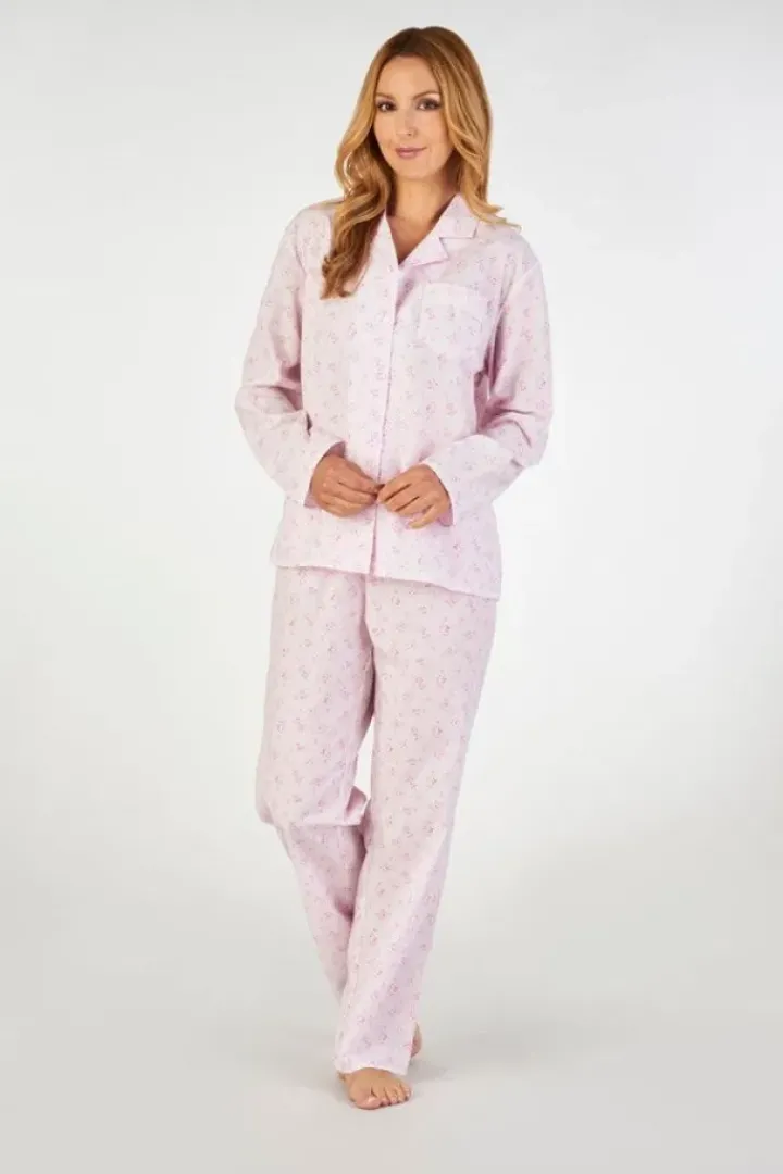 Floral Sprig Button Through Tailored Woven Pyjama PJ2203