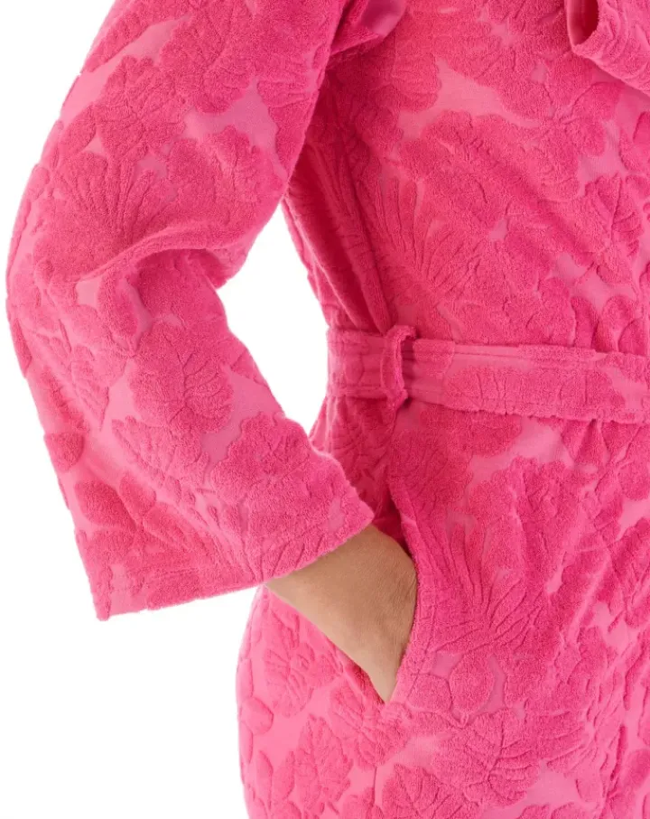 Floral Towelling 38" Belted Robe HC03310