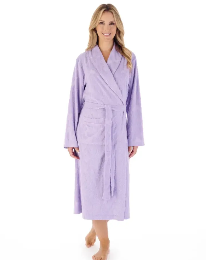 Floral Towelling 46" Wrap Robe HC03312