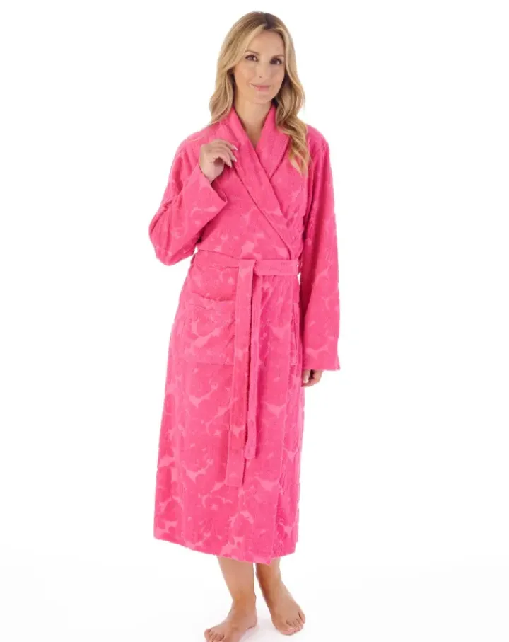 Floral Towelling 46" Wrap Robe HC03312