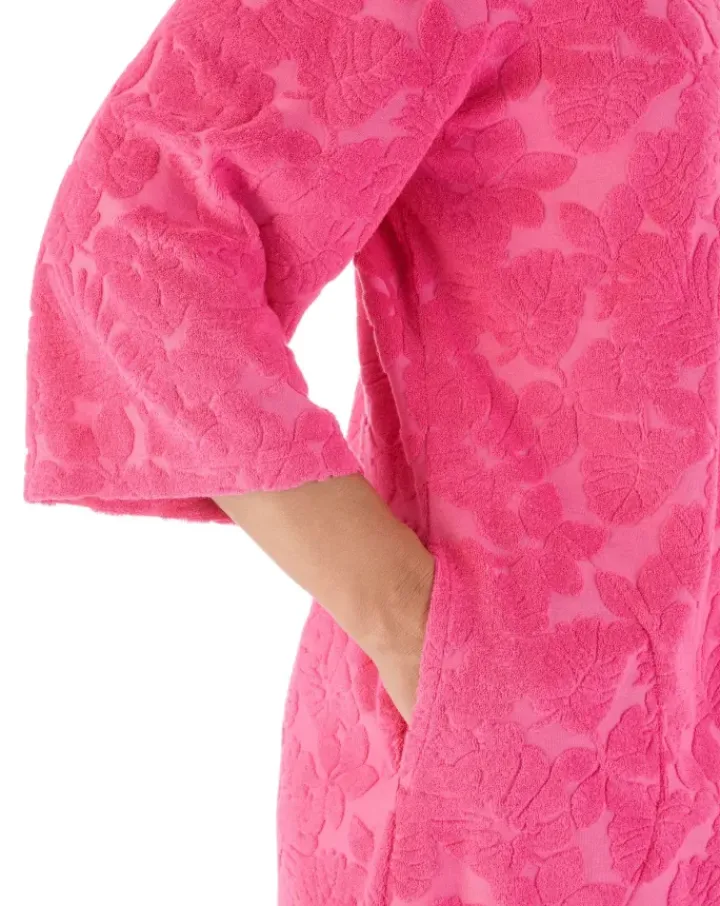 Floral Towelling 42" Zip Front Robe HC03311