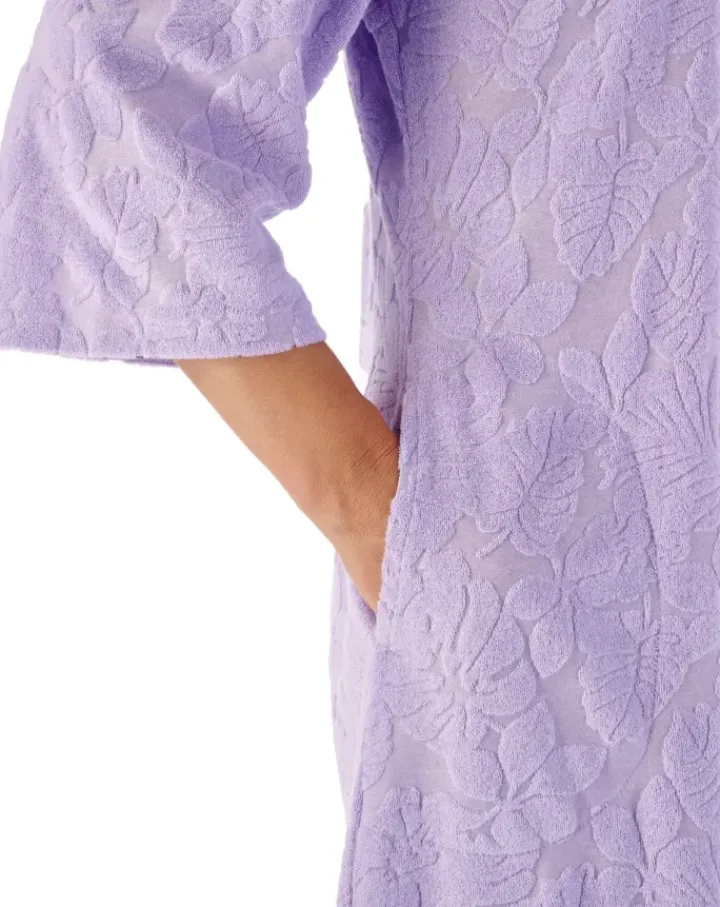 Floral Towelling 42" Zip Front Robe HC03311