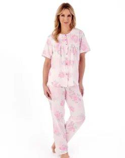 Large Floral Print Button Pyjama Set PJ01134