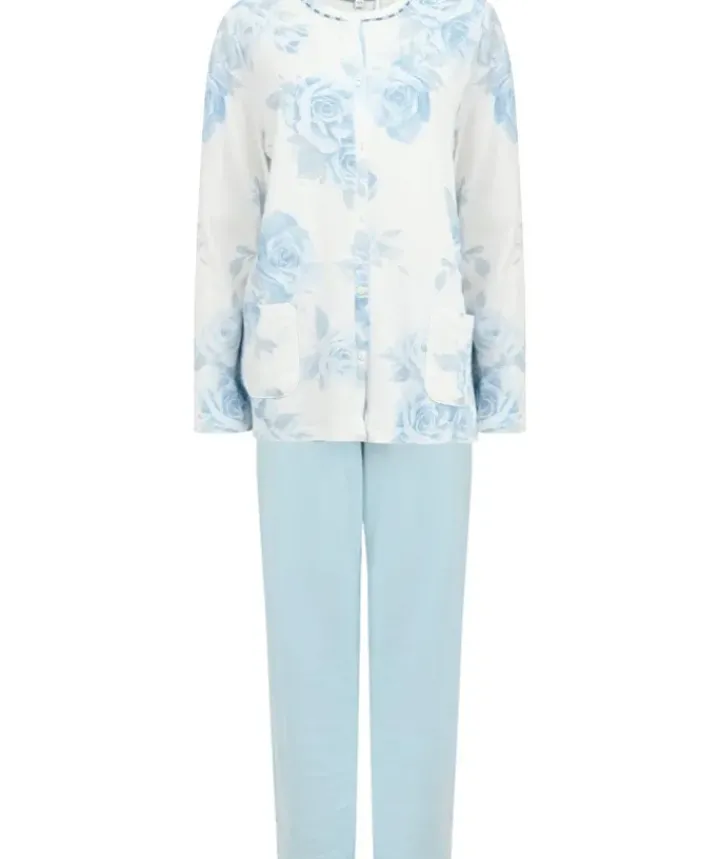 Large Floral Print Button Through Pyjama PJ4136