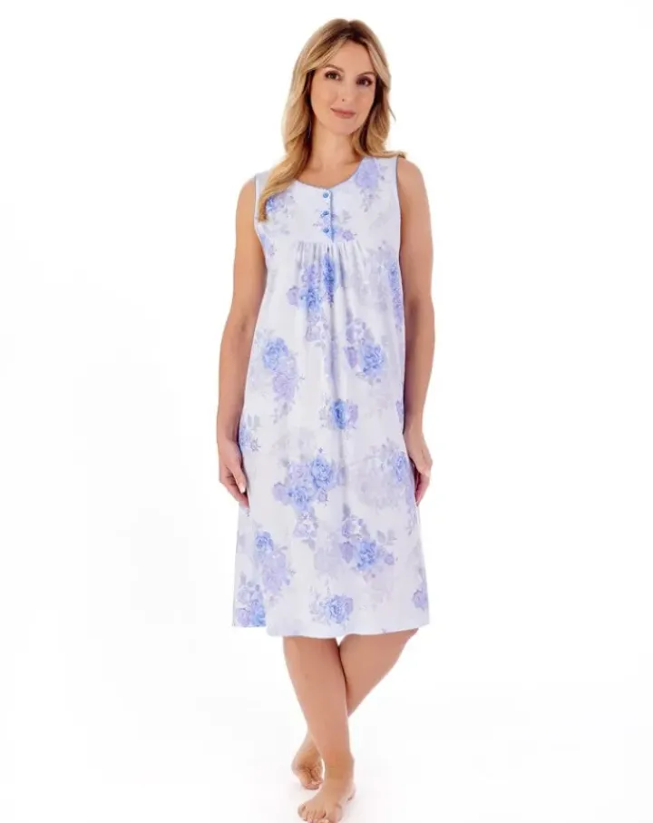 Large Floral Print Jersey 40" Nightdress ND01131