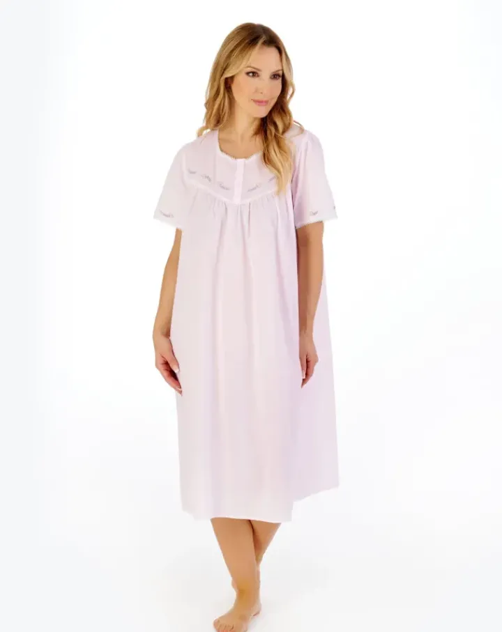 Lavender Embroidered 42" Woven Nightdress ND04253